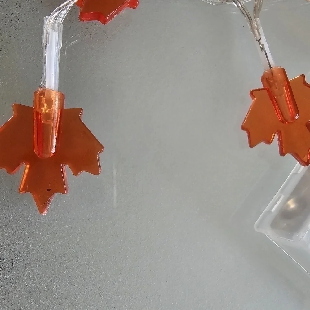 HELLO PUMPKIN FALL HARVEST FARMHOUSE DECOR W/GINGHAM PUMPKIN & MAPLE LEAF LIGHTS